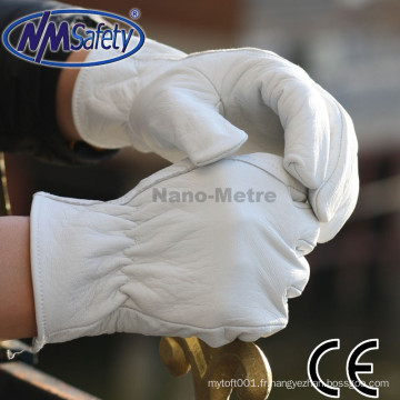 NMSAFETY cuir de peau de mouton de qualité conducteur gants en cuir de travail